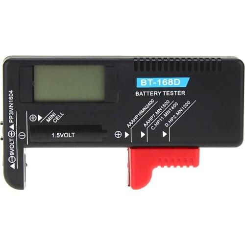 Universal Digital Battery Capacitance Diagnostic Tool LCD Display Check Battery Tester AAA AA Button Cell Tester BT-168D