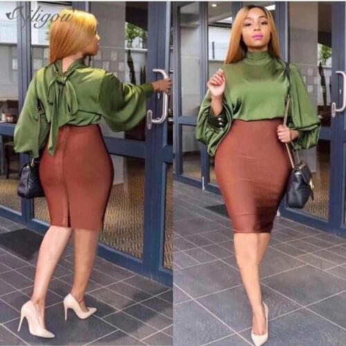 Ailigou 2020 New Bandgae Skirt Elegant Pencil Skirt High Quality Celebrity Sexy Club Party Wear Vintage Vestios Woman Celebrity