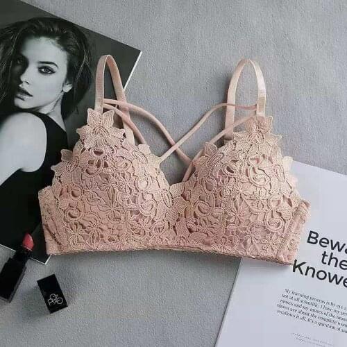 Fashion bras for women gathered wire free sexy thin small chest anti-sagging beautiful back push up bra lingerie lady