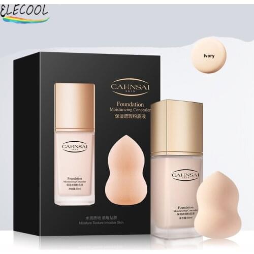 ELECOOL Liquid Foundation Soft Concealer Cosmetics 2 Colors Primer Base Professional Face Make Up Foundation Contour Palette