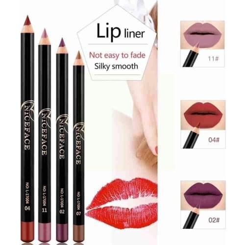 1pcs12 Color Lipstick Lip Liner Fashion Long Lasting Tool Smooth Cosmetics Make-Up For Ladies Lip Colorful Waterproof N5X3