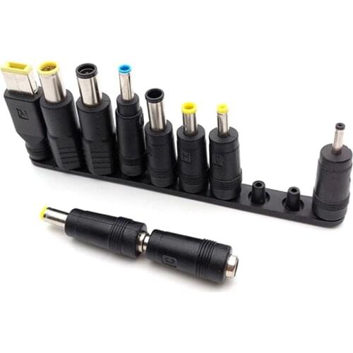 10pcs/set Universal for Notebook Laptop DC Power Charger Supply Adapter Tips Connector Jack to Plug Charging