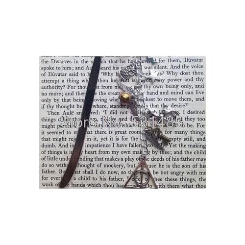 12pcs HP inspired Bookmark lightning owl deer key wing snitch charm bookmark