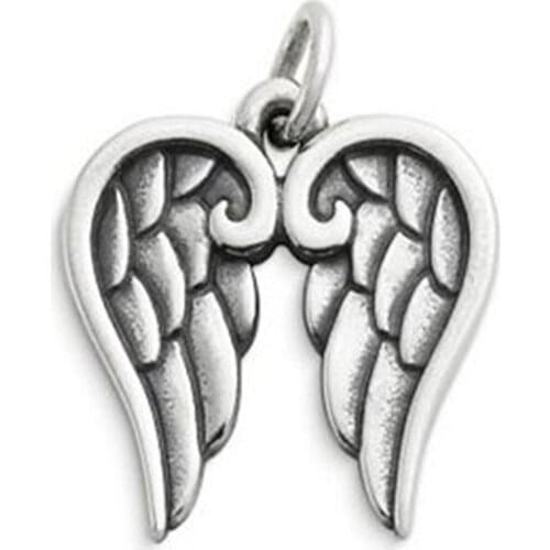 Antique silver plated Angel Wings charms 50pcs