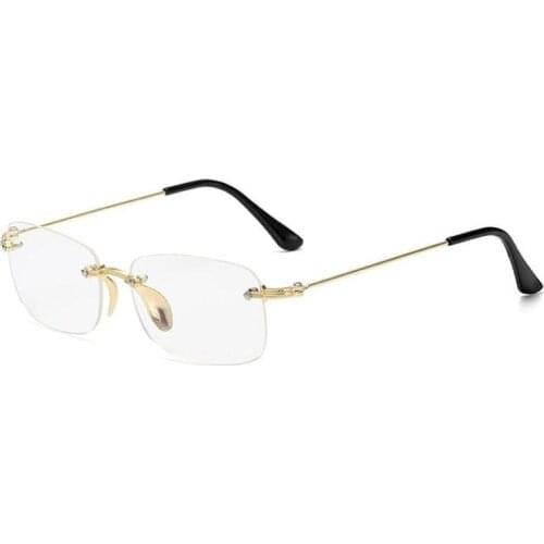 Frameless Anti-blue Light Bifocal Reading Glasses HD Lens Comfortable Presbyopic Glasses Unisex +1.0 1.5 to +3.5 4.0