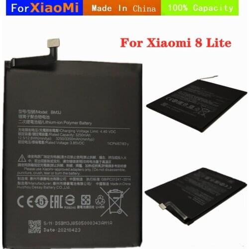 BM3J 3350mAh For Xiao Mi Phone Battery For Xiaomi 8 Lite MI8 Lite High Quality Polymer Replacement Bateria Batteries