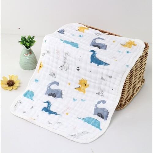 Baby Towel Cotton 6 layers Gauze 30*50CM Newborn Infant Cartoon Face Hand Bathing Bib Handkerchief Baby Stuff Baby Tawel Washed