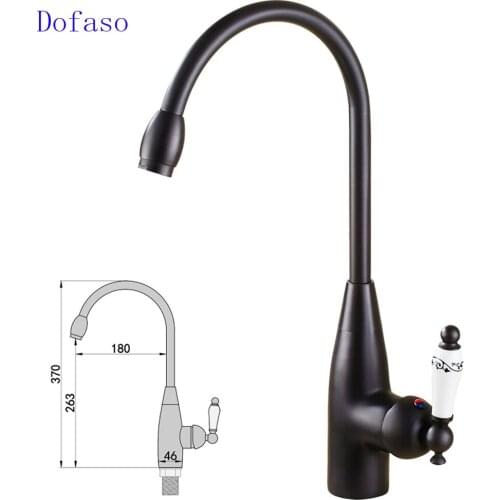 Dofaso kitchen sink faucet black and Chrome Finish Cold and Hot Water Tap Single Handle Black Antique Brass Faucets Mixer Tap