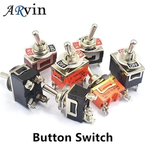 E-TEN1021/1221/1322Rocker Arm Forward and Reverse Power Supply 12mm 6A250VAC ON-OFF-ON 3/4/6pin 2/3gear 223 Reset Button Switch