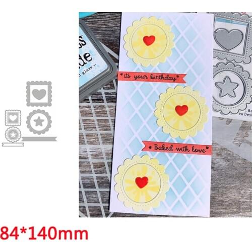 Celebration Decor Love Star Square Round Fancy Frame Metal Cutting Dies Scrapbooking Album Paper DIY Cards Craft Embossing Dies