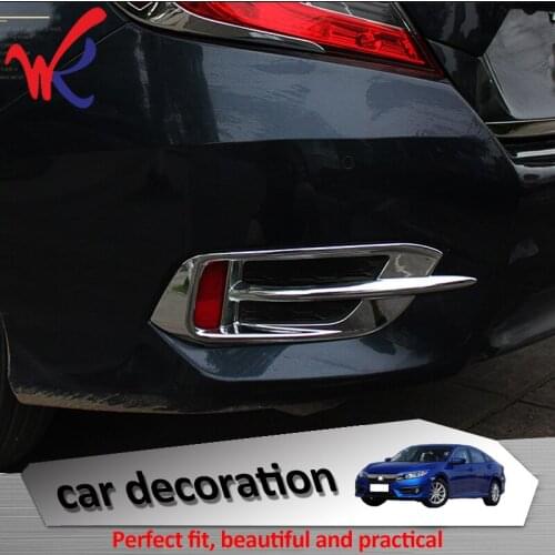 Loyalty for HONDA Civic 2016 2017 2018 ABS Chrome Rear Fog Light Foglight Lamp Cover Trim Decoration Car Styling Accessories