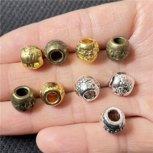 JunKang 10pcs popular 10mm plum blossom large hole DIY handmade snake chain bracelet beads jewelry accessories