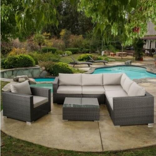 Classical style nice patio furniture L type sofa rattan sofa set for sale