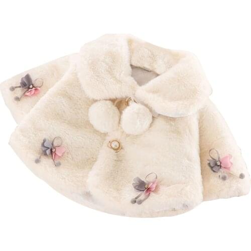 2020 Autumn Winter New Baby Girls Jacket For Baby Cute Princess Fur Cloak Kids Warm Outerwear Coat Newborn Clothes Infant Jacket