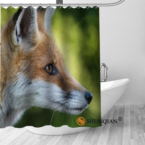 Hot Custom fox Shower Curtains Polyester Bathroom Curtains With Hook Bath Curtain Bathroom Decor