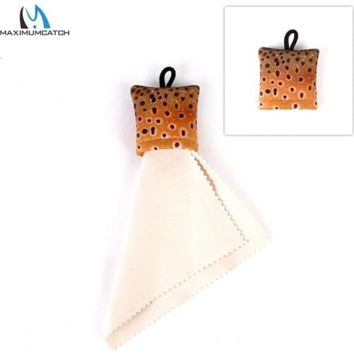 Maximumcatch Brown Trout Sunglasses Cleaner Micro Fibre Cleaning Cloth with Fly Fishing Lanyard Fishing Acccessory