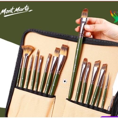 Mont Marte Oil Brush Set, acrylic Gouache Brush, Sector Paint,, Beginners, Wall Paint Paint, Watercolor Painting Brush