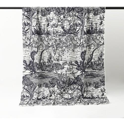 Natural Organic 100% Cotton Printed Fabric French C Brand Fashion Clothing Cloth for Dress Sewing Wholesale by the Meter