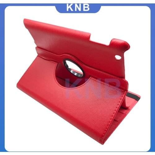 New For iPad 6th Gen iPad 5 4 3 2 360 Rotating Leather Smart Cover Case Red color