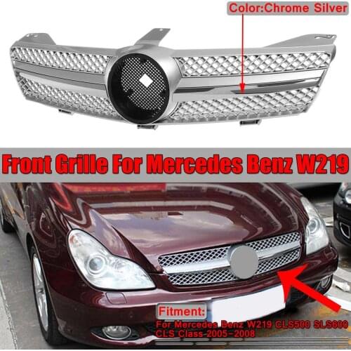 New Car Front Bumper Grill Grille Cover Black/ Chrome For Mercedes For Benz W219 CLS500 SLS600 CLS-Class 2005-2008 Racing Grills