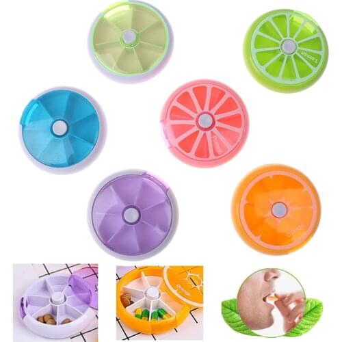 Plastic Outdoor Medicine Box 7-Day Rotating Pill Case Tablet Dispenser Storage Container Travel Weekly Plastic Pill Box Splitter