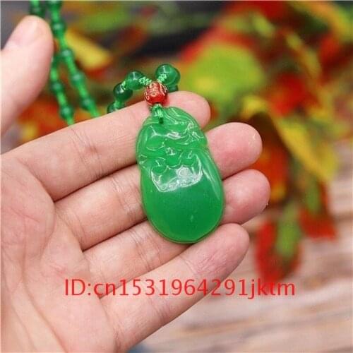 Natural Jewelry Carved Jade Pendant Amulet Jadeite Women Green for Charm Pixiu Hand Chinese Double-sided Gifts Necklace Men