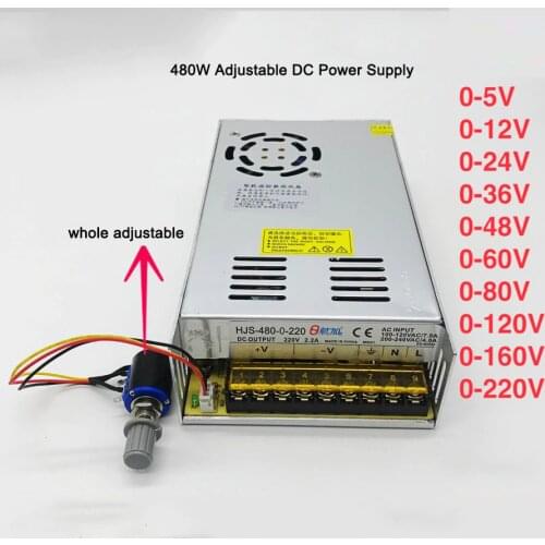 AC110V/220V to 0-5V 12V 24V 36V 48V 60V 80V 120V 160V 220V Adjustable DC Regulated Switching Power Supply Transformer Power Unit