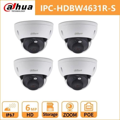Dahua IP CAMERA 6MP CCTV Camera IPC-HDBW4631R-S Dome Network Camera IK10 IP67 Waterproof with POE SD Card slot