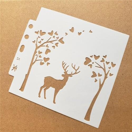 Sika deer shield DIY cake scrapbook stencils hollow Embellishments printing lace ruler Valentines Day
