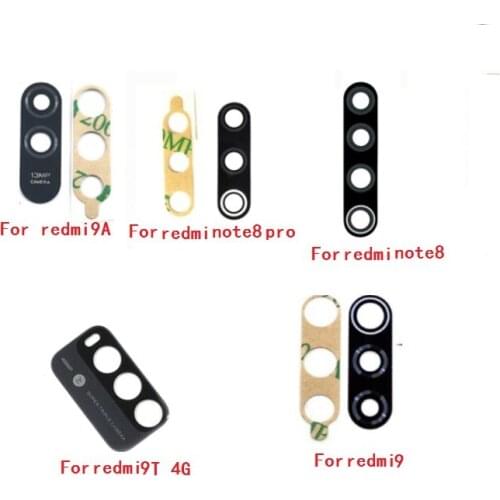 50pcs For Xiaomi Redmi 8 8A Note 8 Pro 8t 9 9T 9i 9C 9AT Note 9 9S Pro Max Rear Bcak Camera Glass Cover With Adhesive Sticker