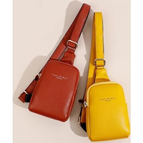 EASYANT PU Shoulder Bag Female New Style Ladies Messenger Zipper Chest Bag Street Fashion Student Simple Mobile Phone Bag