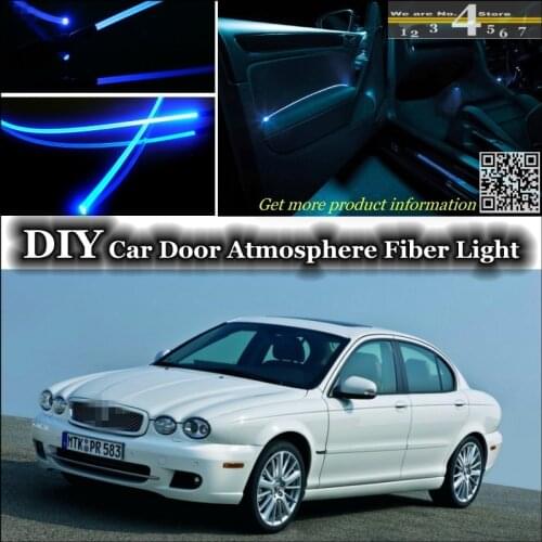 For Jaguar X-Type X Type interior Ambient Light Tuning Atmosphere Fiber Optic Band Lights Inside Door Panel illumination Tuning