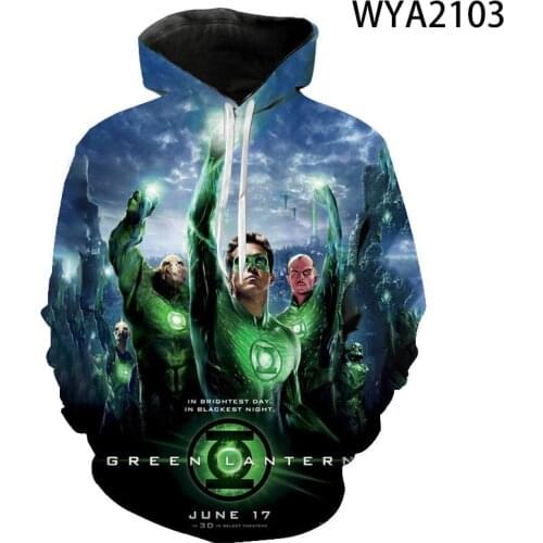 Spring And Autumn Green Lantern Sweatshirts Hoodies 3D Printed Boy Girl Kids Fashion Jacket Men Women Children Hoody Casual Coat