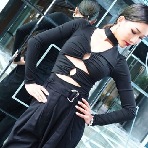Sexy Latin Dance Tops For Women Stage Costume Designer Clothes Black Dancer Outfit Ballroom Practice Wear Tap Dance Wear JL1955