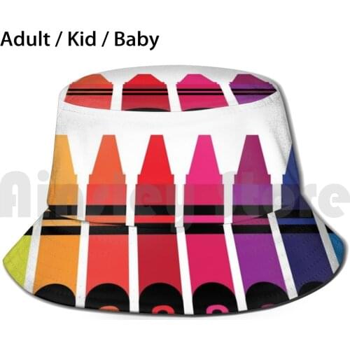 Wax Crayons Sun Hat 351 Bucket Hat Pencils Colors Wax Coloring School Child Diy Sharpen Vector Paper