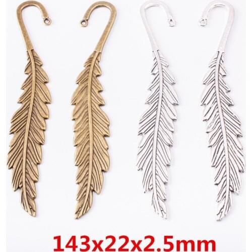 10pcs 143*22MM Antique bronze silver color feather hair stick hairstick hairpin ethnic hairwear hair jewelry bookmark ornament