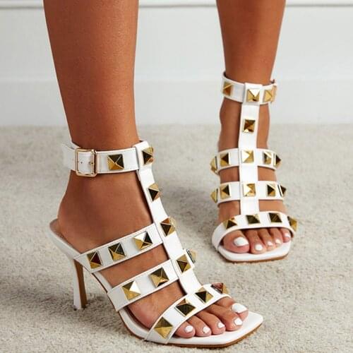 Women Sandals 2021 Fashion 8cm High Heels Sexy Women Pumps Shoe Women Summer Shoes For Women Footwear Shoes Rivet High-Heeled