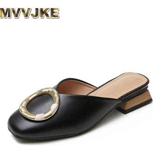 MVVJKE Flat Shoes Female Loafers Womans Slippers Slides Mules For Women 2020 Big Size Low Cover Toe New Soft Rubber PU Bling