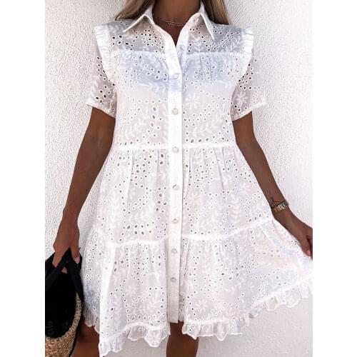 Women Casual Turn-down Collar Pockets Mini Dress Autumn Long Sleeve Patchwork Party Dress Streetwear Solid Button Dress Vestidos