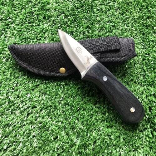 10pcs Fixed Knives Mirror 440 Blade Wood Handle Straight Knives Camping Tactical Knife Pocket Ridge EDC Survival Hunting Tools