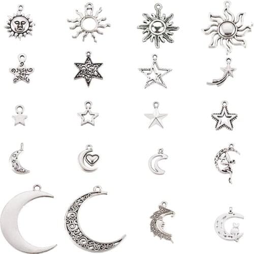 100pcs Tibetan Style Alloy Pendants Antique Silve Color For Jewelry Neckalce Earring Pendant Making 8.2x8.2x2.7cm