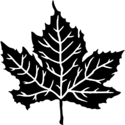 13.4cm*13.3cm Maple Leaf Vinyl Fashion Car-Styling Stickers Black/Silver S3-5452