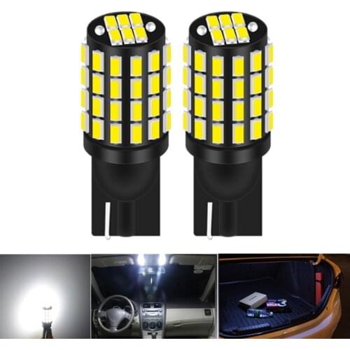 2pcs 54smd T10 w5w Dome Lamp 2825 168 194 LED Auto Wedge Parking Bulbs for hummer h2/polo sedan volkswagen/geely atlas/prado 150