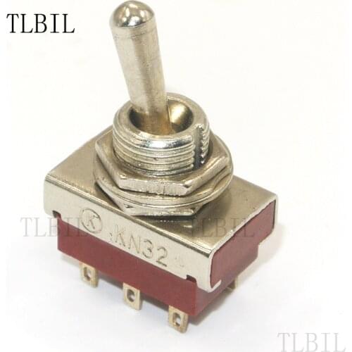 5Pcs KN32 toggle switch and rocker switch ON-ON 6 pin 2 way DPDT 5A 250V AC