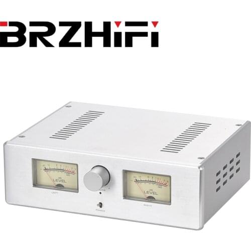 BRZHIFI New Sanyo Thick Film STK443 Retro HIFI Fever Dual VU Meter Amplifier Bluetooth-compatible Stereo Amplificador
