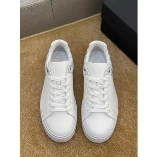 White sneakers casual shoes imported cowhide surface stitching contrast material niche luxury brand white shoes cowhide sneakers