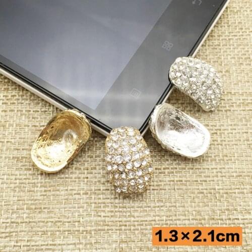 Free Shipping Wholesale 40pcs/lot 13x21mm Rhinestone Flatback Button For Hair Flower Wedding Invitation DIY Button ZIJE011