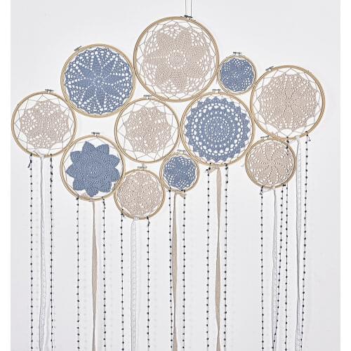 1 Set DIY Large Doily Lace Dream Catcher Set Wedding Background Room Decoration Dreamcatcher attrape reve