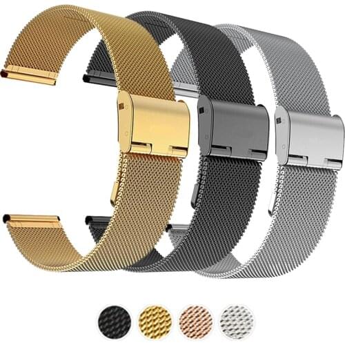 Stainless steel watchband bracelet 18mm 20mm 22mm strap for Garmin Vivoactive 3 4 4S /for Forerunner 245 645 metal bands