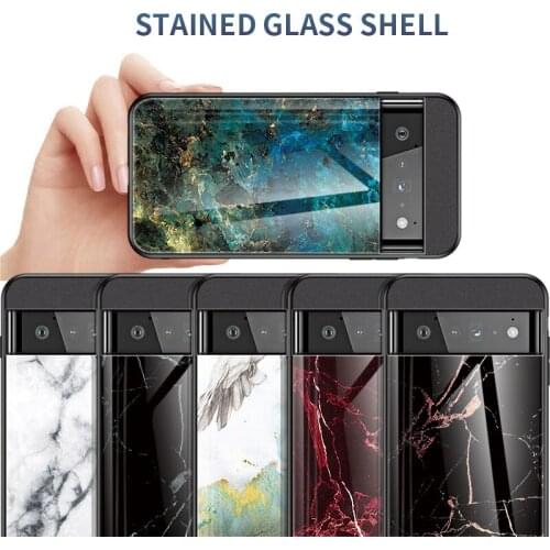 Tempered Glass Back Case For Google Pixel 6 Pro Pixe 5A 5 XL 4A 4 Pixel 3A 3 Marble Phone Cover